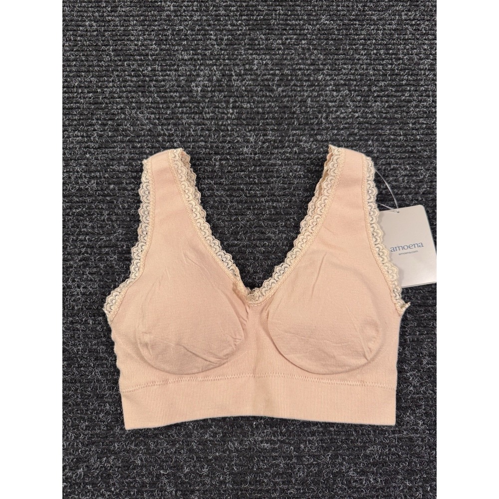 Amoena Kitty SB 44607 Bra Womens Small Blush NWT Wire Free Mastectomy Pocketed